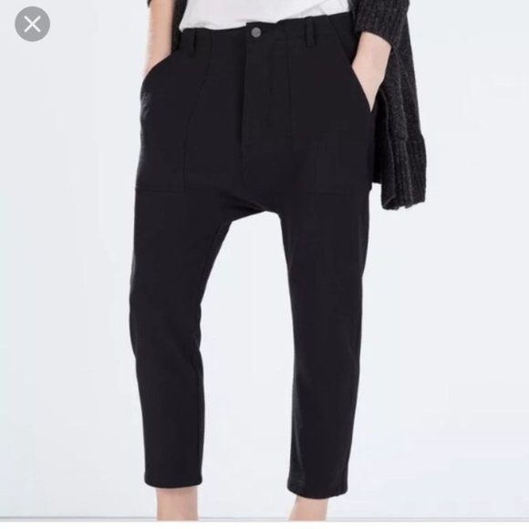 Zara | Pants u0026 Jumpsuits | Zara Woman Drop Crotch Trousers Size Xs |  Poshmark